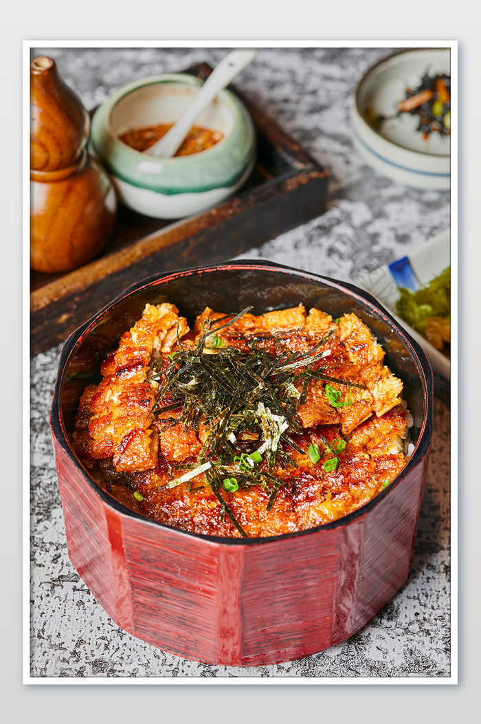 日料鳗鱼饭鳗鱼海苔丝美食摄影图片