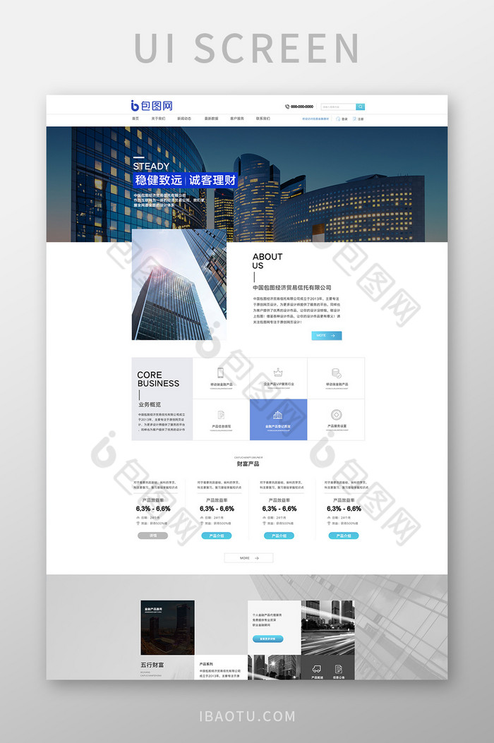 简约时尚金融理财官网UI网页界面图片图片
