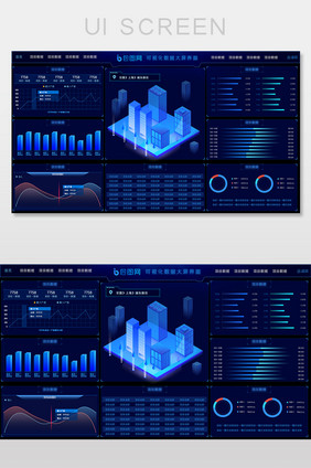 酷炫可视化数据大屏界面