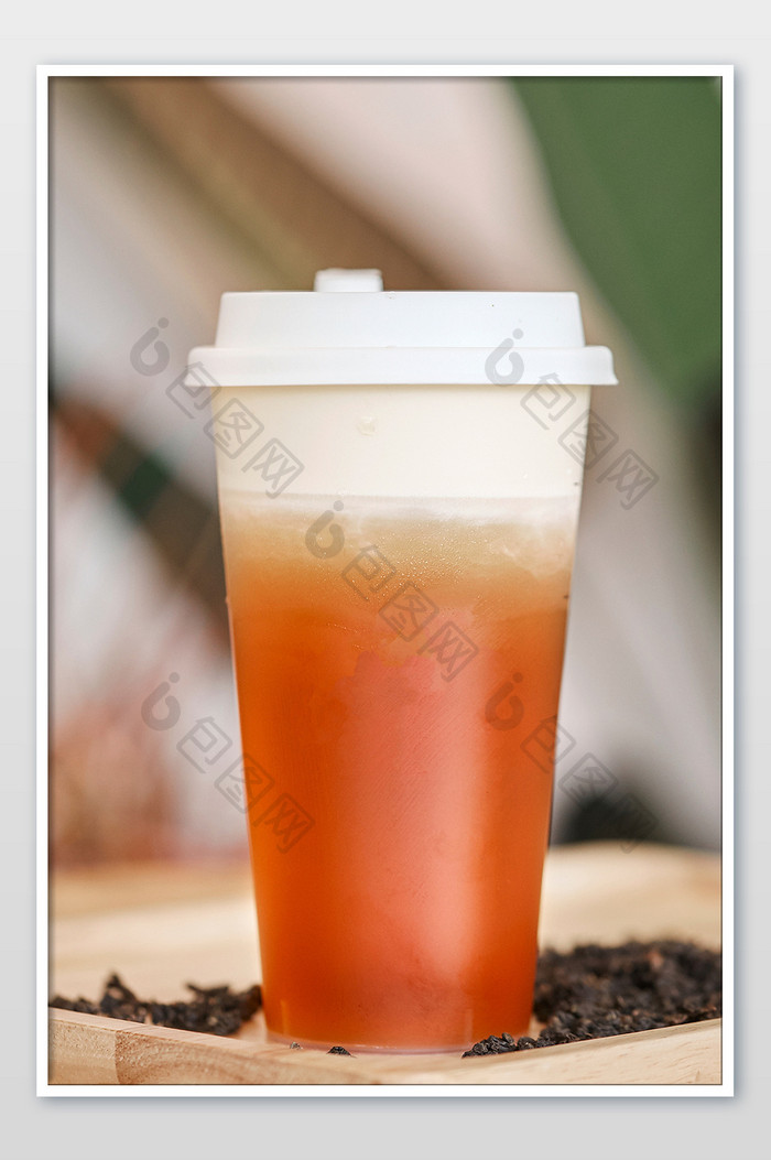 乌龙茶饮料奶盖饮品美食摄影图片
