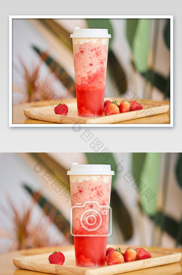 新鲜水果草莓饮品饮料美食摄影图片