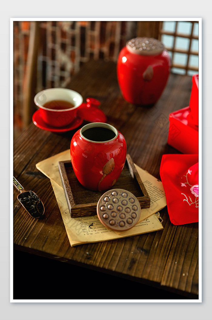 中式中国红茶文化茶具摄影图片