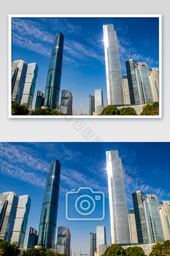 蓝色大气科技城市建筑群摄影图图片
