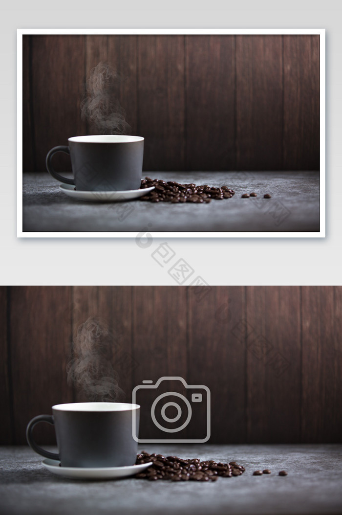 温暖咖啡茶杯热气背景虚化拍摄图片图片
