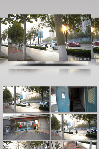 小清新4k街道步行街拍VLOG素材图片