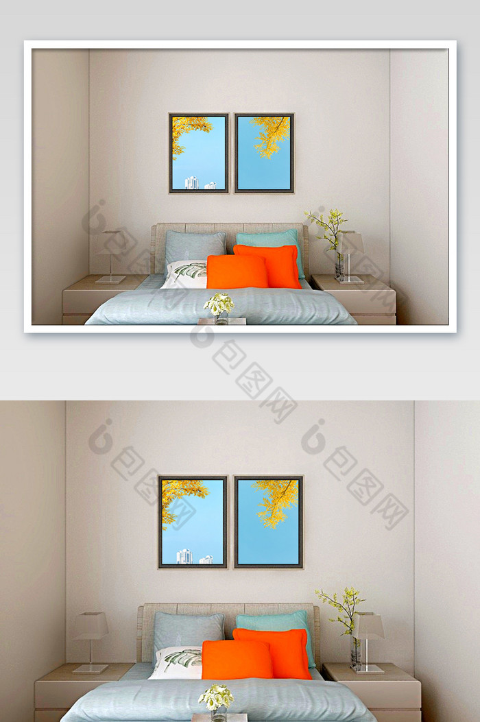 极简主义卧室床头挂画图片图片
