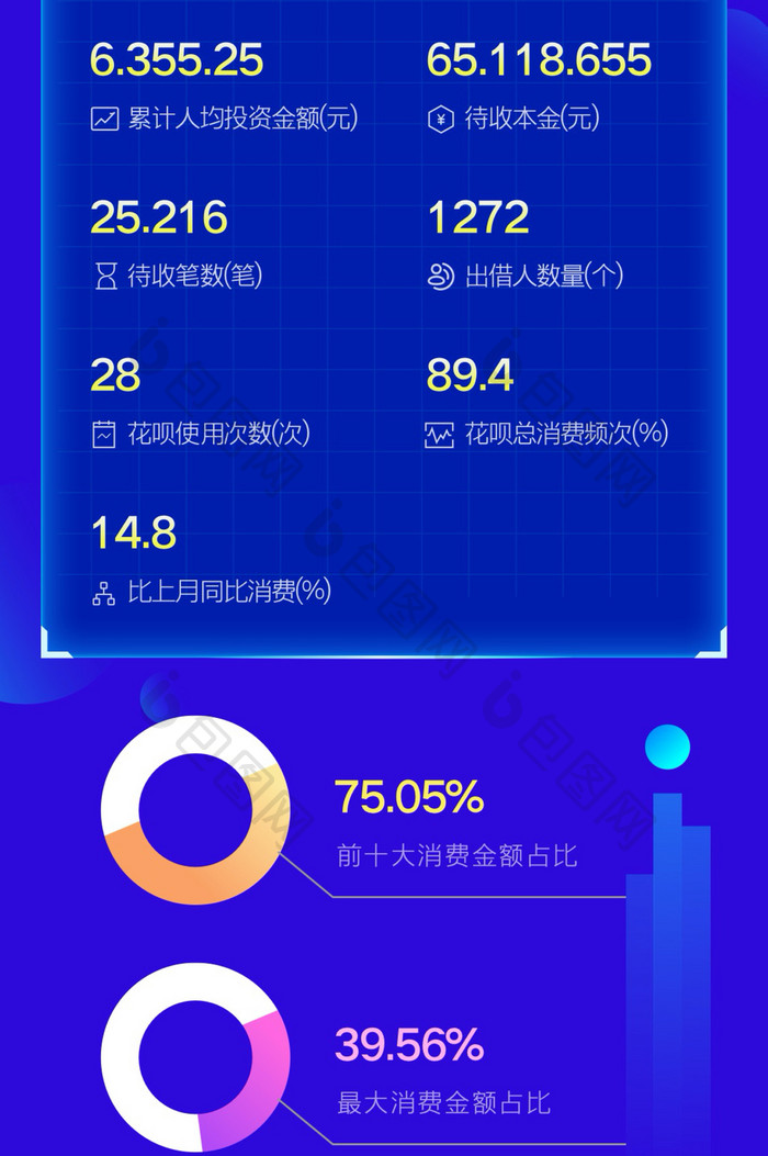 蓝色2019科技风运营报告简报H5界面