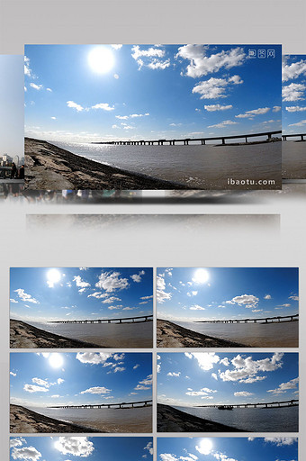 上海东海大桥车流延时图片