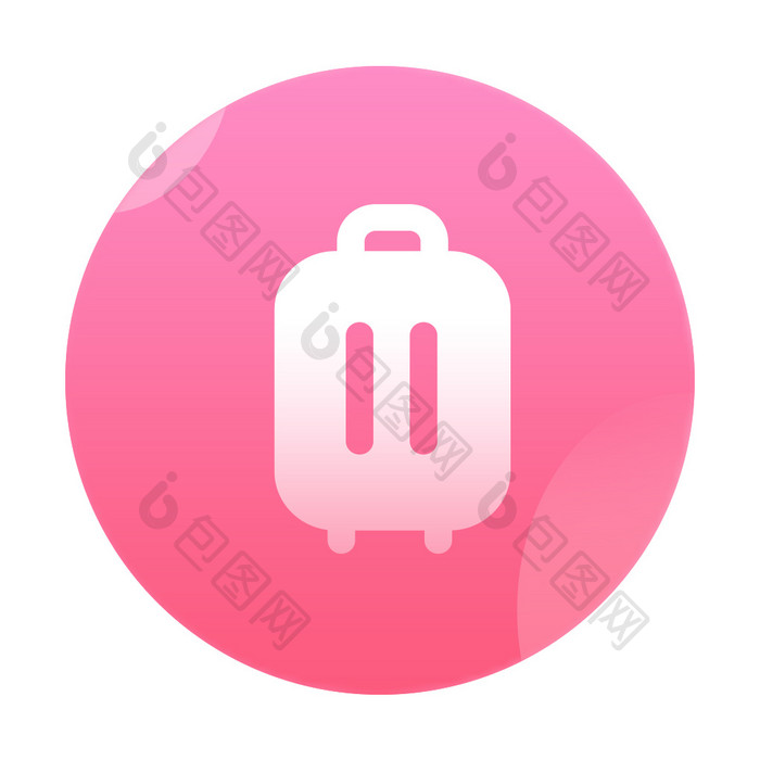 红色渐变简约旅行行李弹性动画icon动效