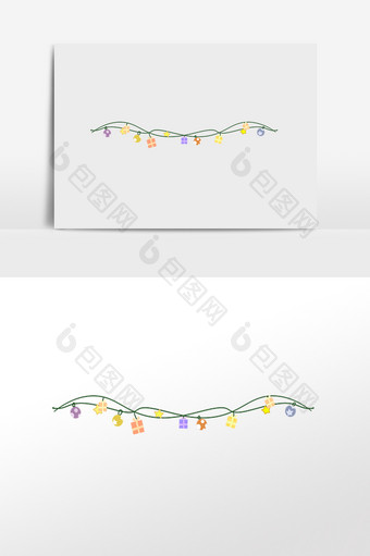 圣诞节礼物盒彩球分割线图片