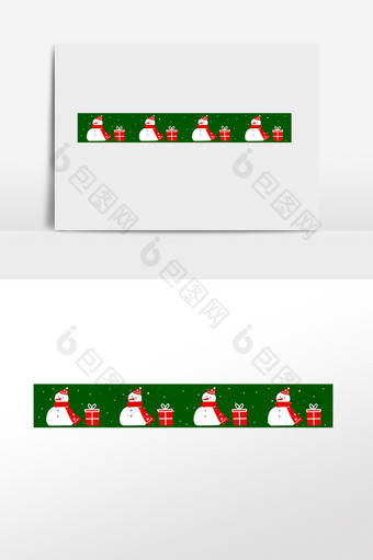圣诞节雪人礼物盒分割线图片