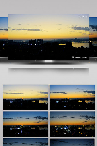 武汉光谷南湖延时日转夜实拍视频图片