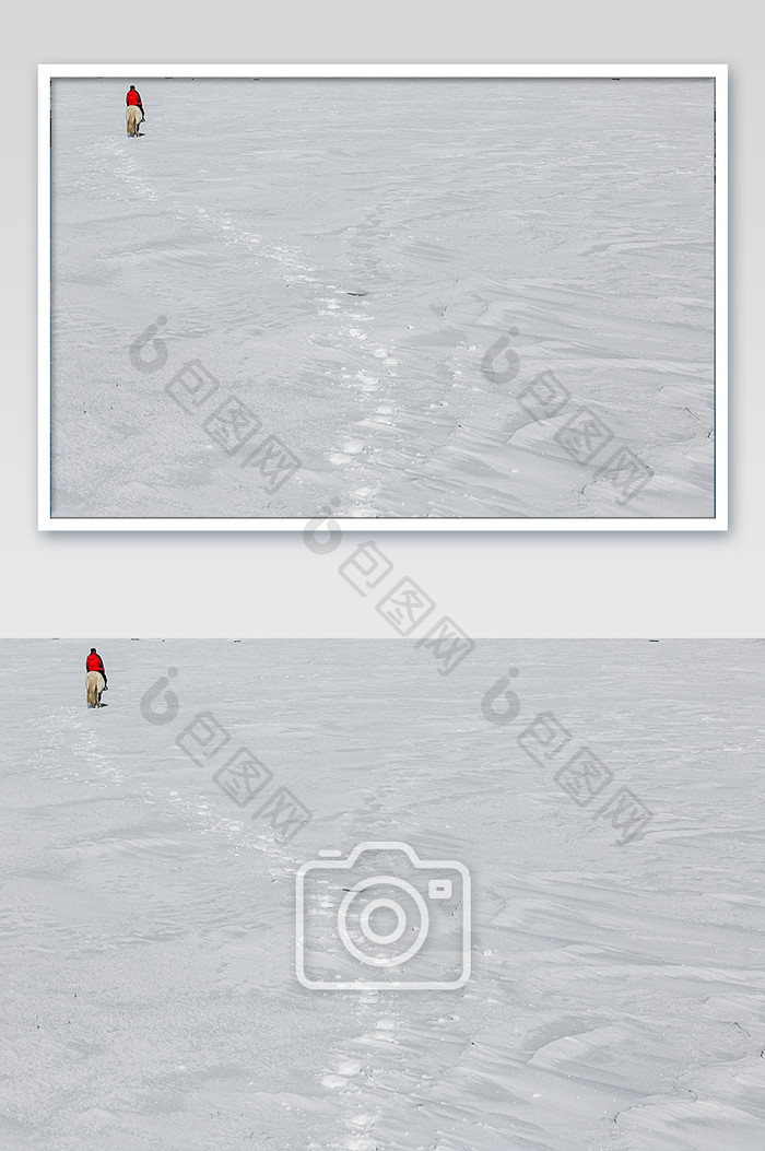 冬季的内蒙坝上雪景空旷简约风景图