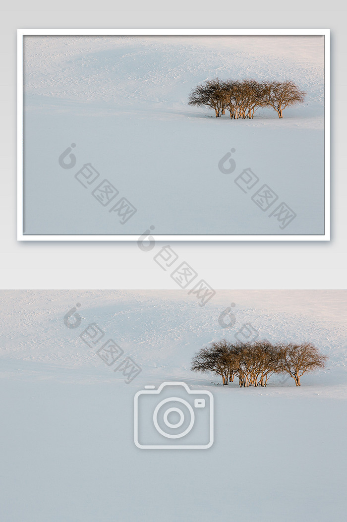 冬季的内蒙坝上雪景极简风景图