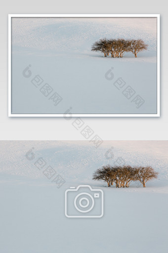 冬季的内蒙坝上雪景极简风景图图片