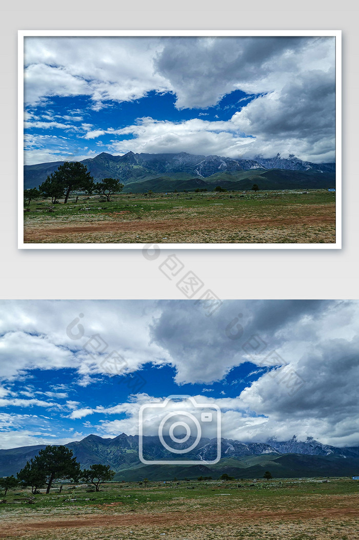蓝天白云雪山摄影图片图片