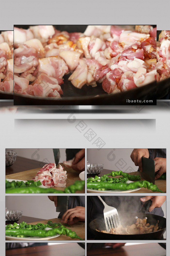 VLOG素材美食猪肉家常菜实拍视频