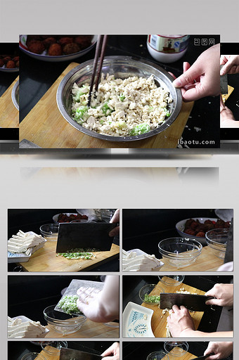 VLOG素材美食小葱拌豆腐家常菜实拍视频图片