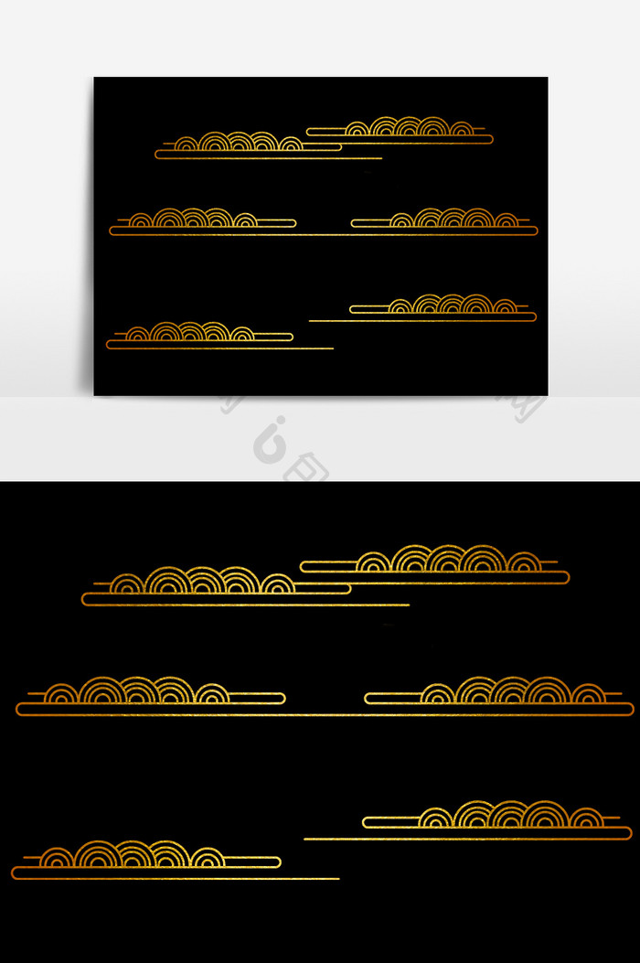 漂浮金色古典云纹