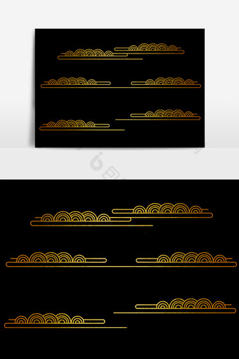漂浮金色古典云纹图片