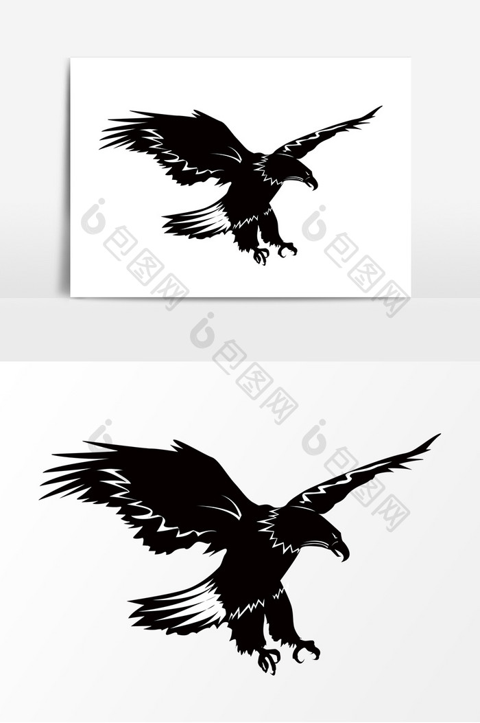 黑色老鹰飞鸟装饰元素