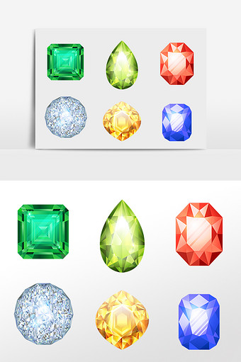 闪光钻石手绘插画
