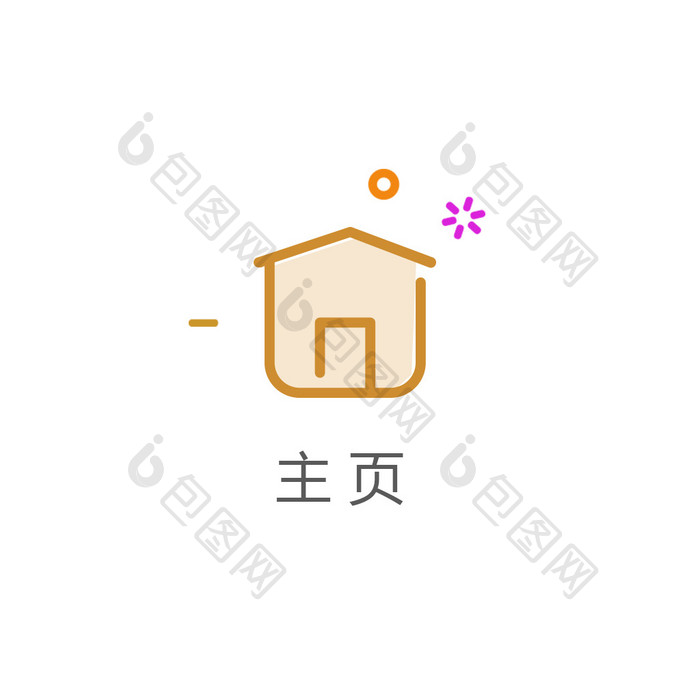 简约手机商务线性主页中心填充动效icon