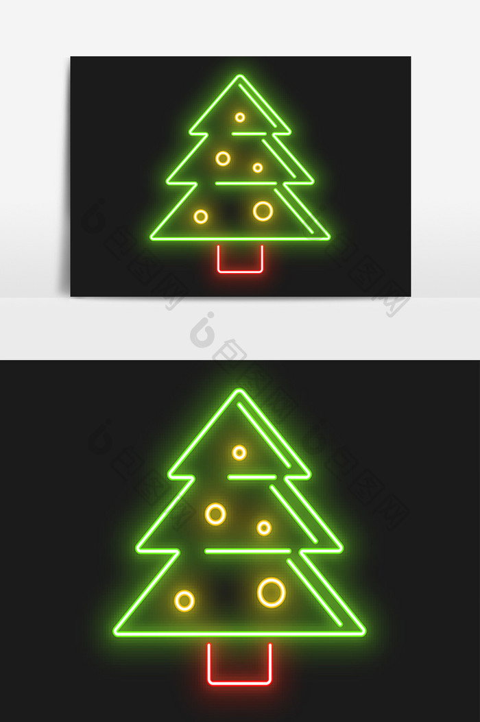 圣诞节霓虹灯圣诞树