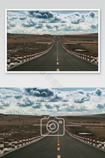 黄色壮观大气新疆公路摄影图片