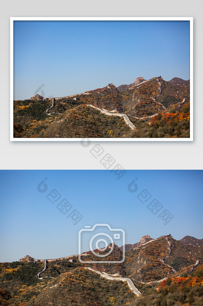 秋季长城远山风景摄影图片