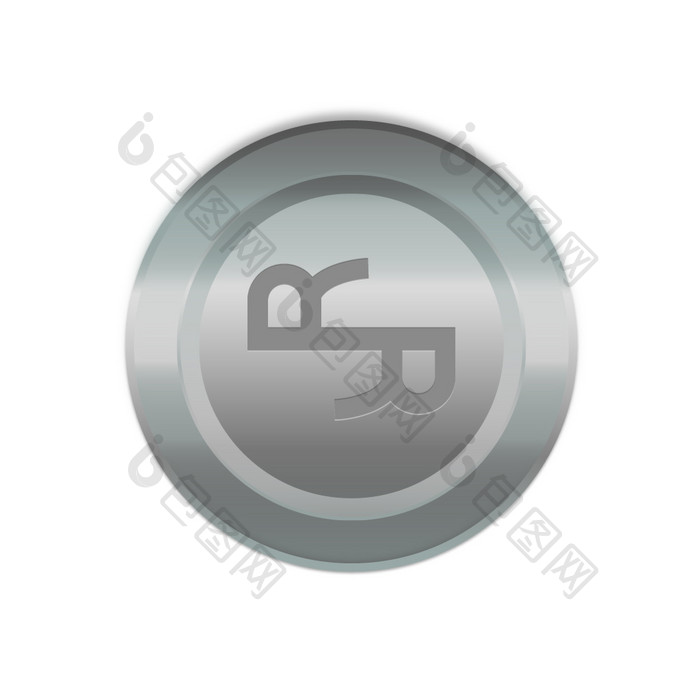 银色质感手机电商金币icon