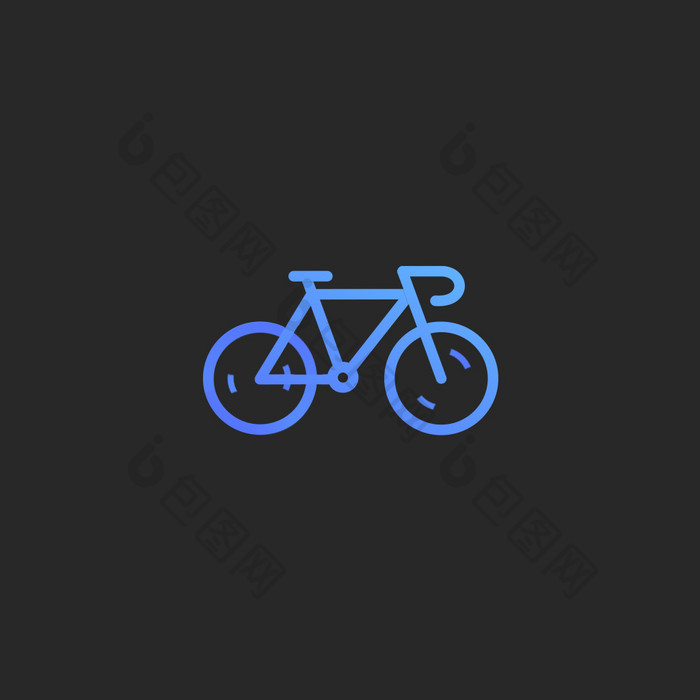 蓝色卡通自行车摩托车动效图标icon