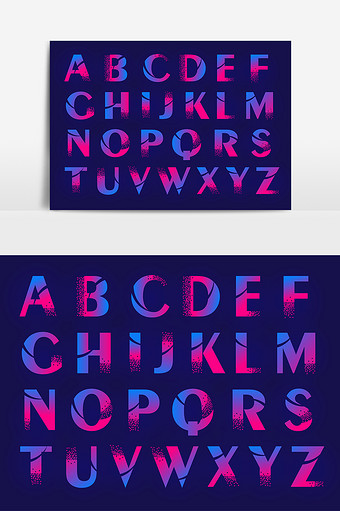 创意英文字母渐变字母
