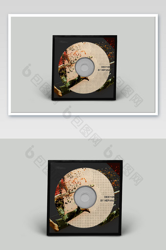 音乐CD唱片包装盒光盘封面设计包装样机图片