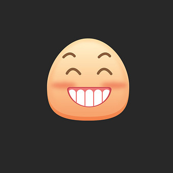 互联网笑脸表情线性缩放可爱动效icon