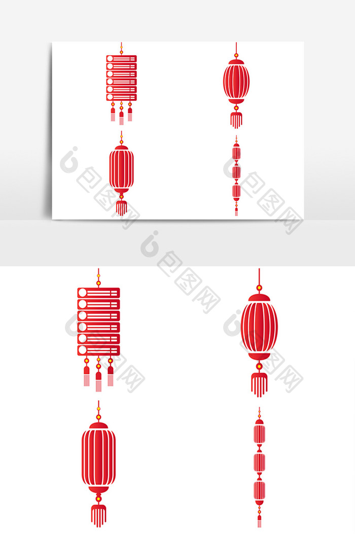 2020年新年喜庆挂件灯笼插画