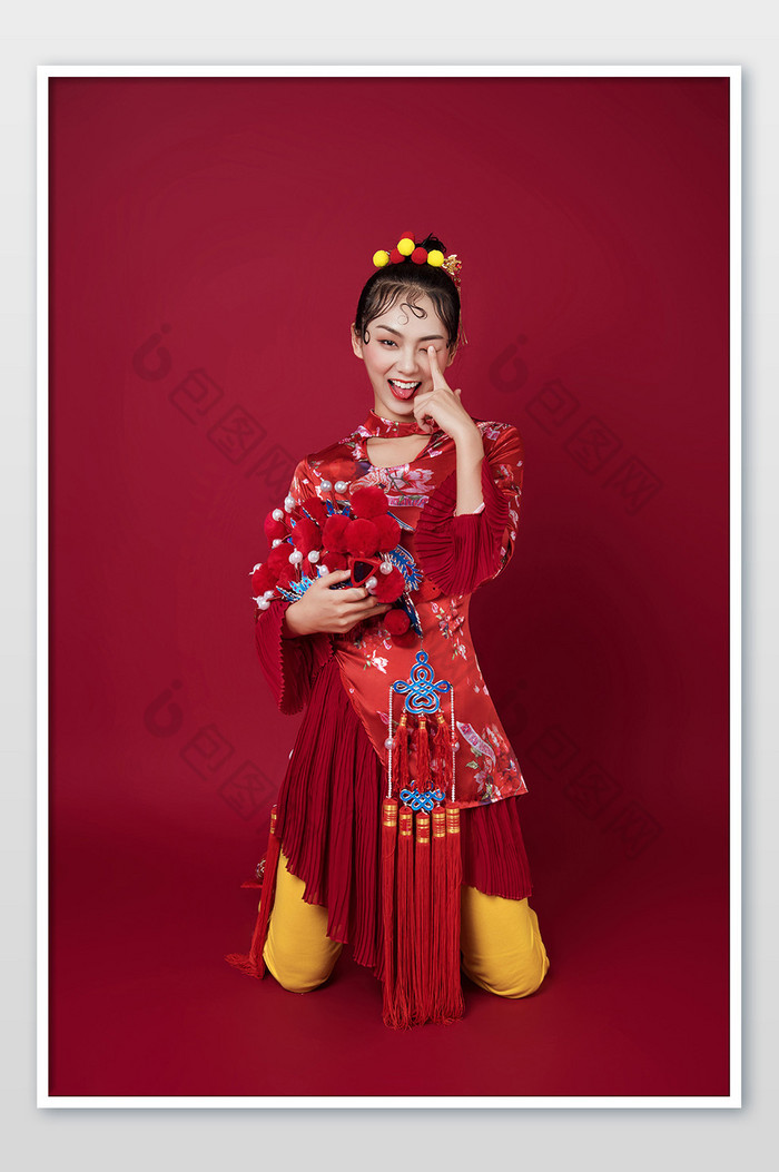 旗袍中国风亚洲人像图片