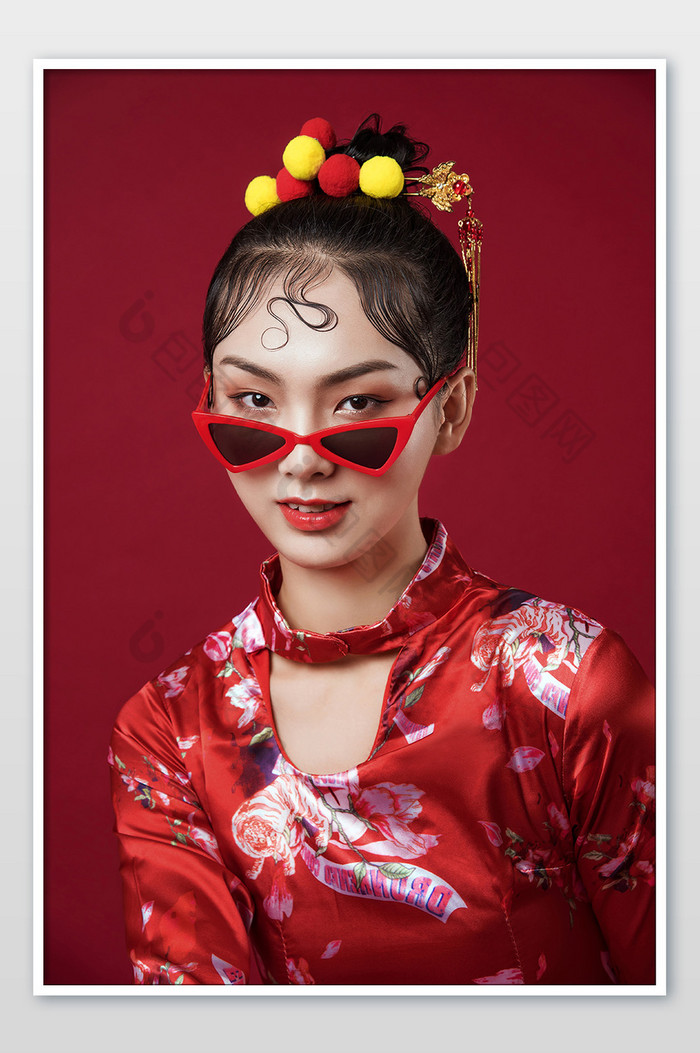旗袍中国风亚洲人像图片