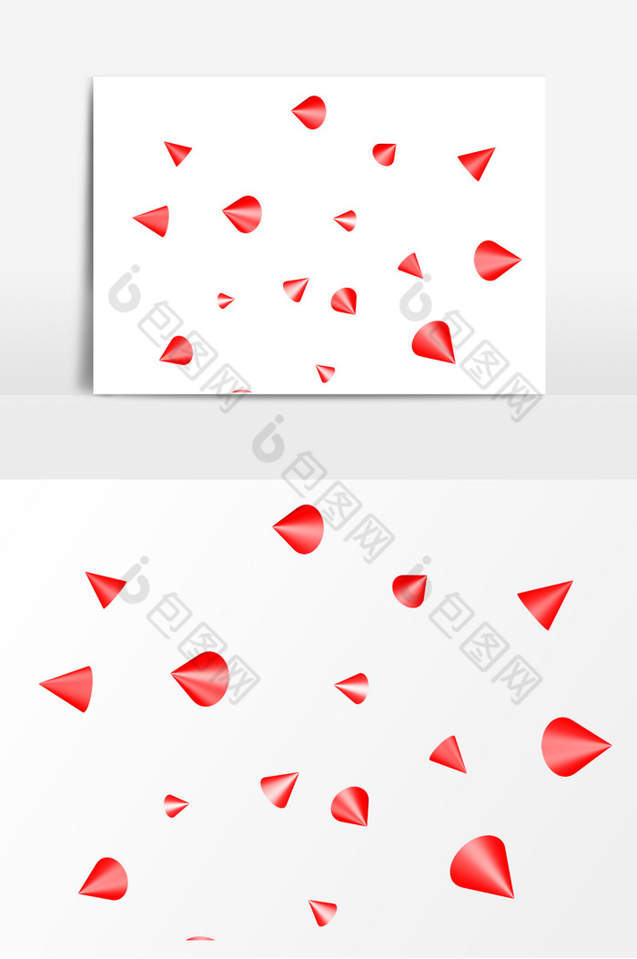 红色三角电商漂浮 Psd素材 包图网