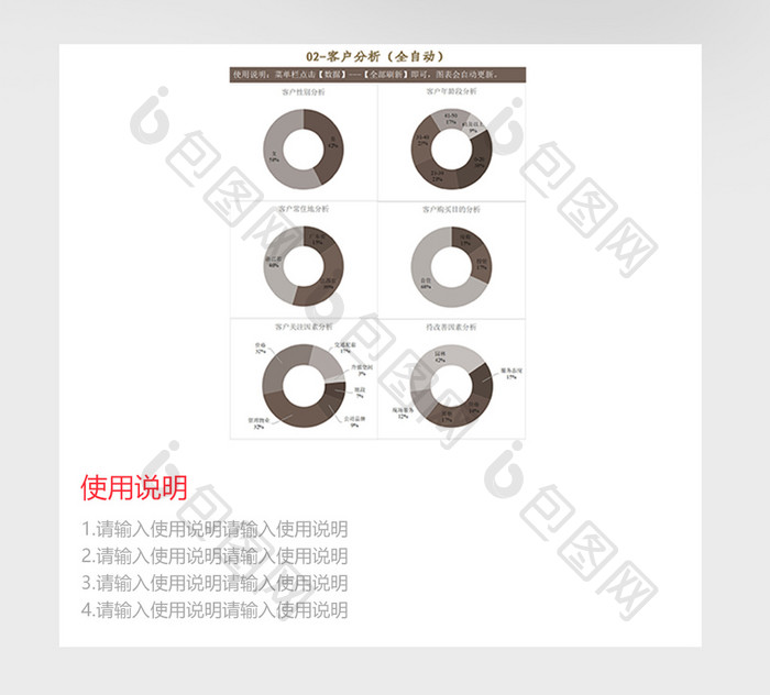 简约客户智能分析系统Excel模板