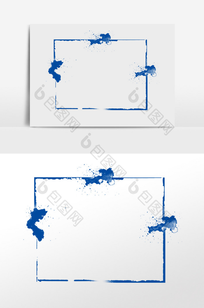 水墨墨迹笔触边框