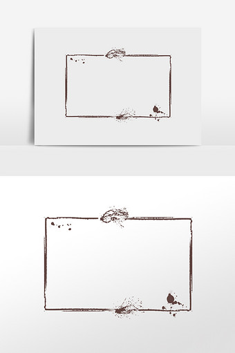 毛笔笔刷笔触边框