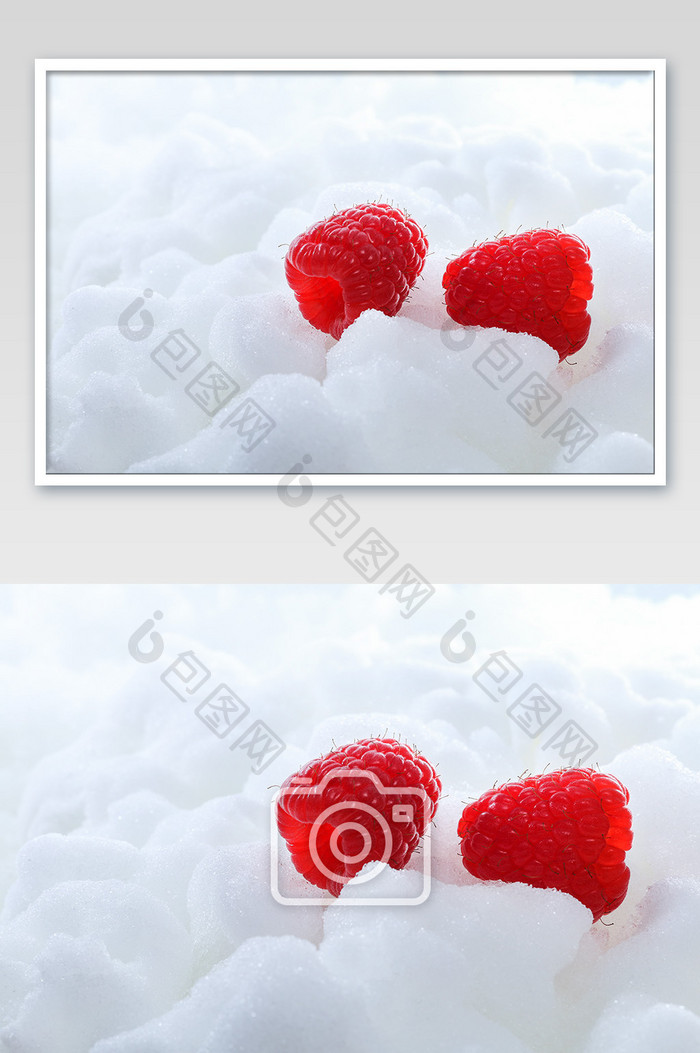 冰冻树莓摄影图片