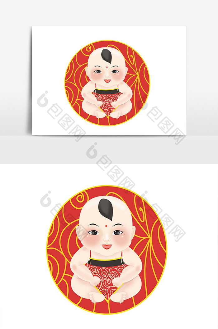 吉祥如意福娃年画娃娃
