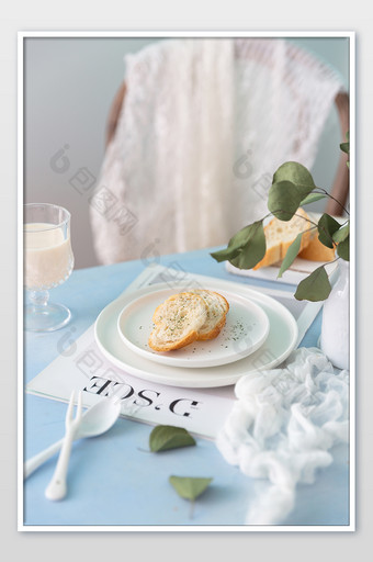 欧式早餐面包美食摄影图片