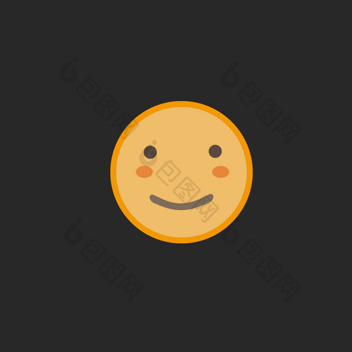 黄色互联网表情变换缩放动效icon