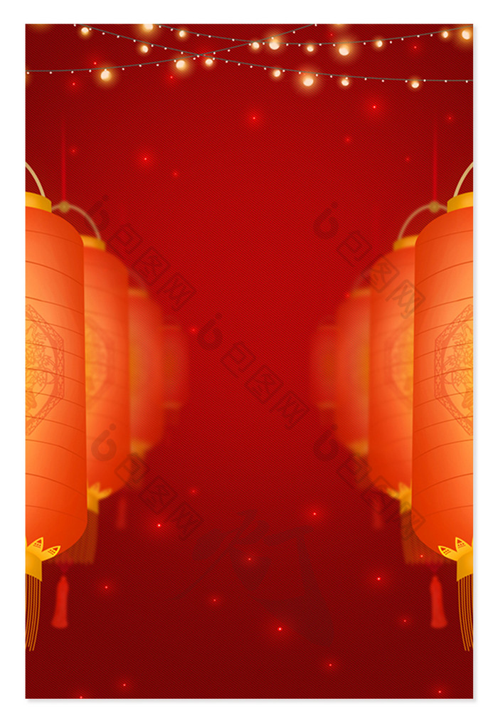红色中国风元宵节灯笼背景