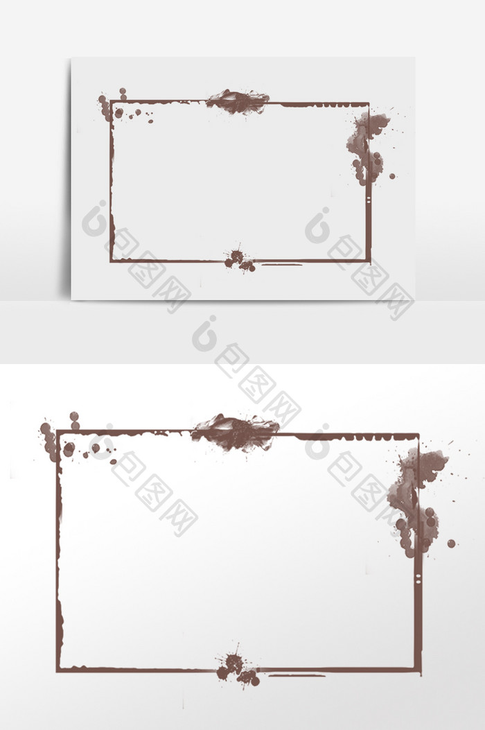 水墨笔迹墨迹边框