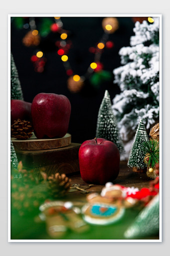 圣诞苹果摄影图片