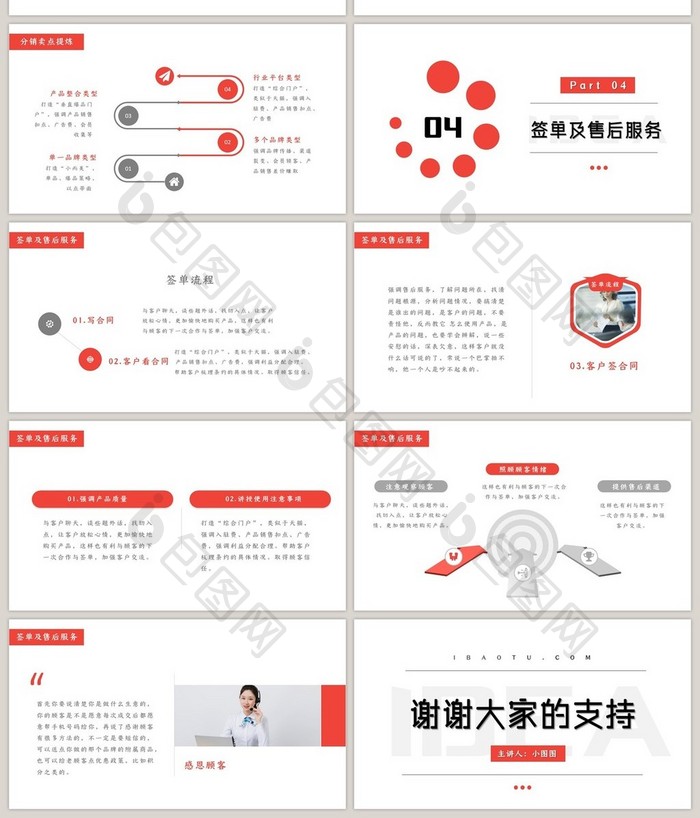 红色大气简约销售技巧培训PPT模板